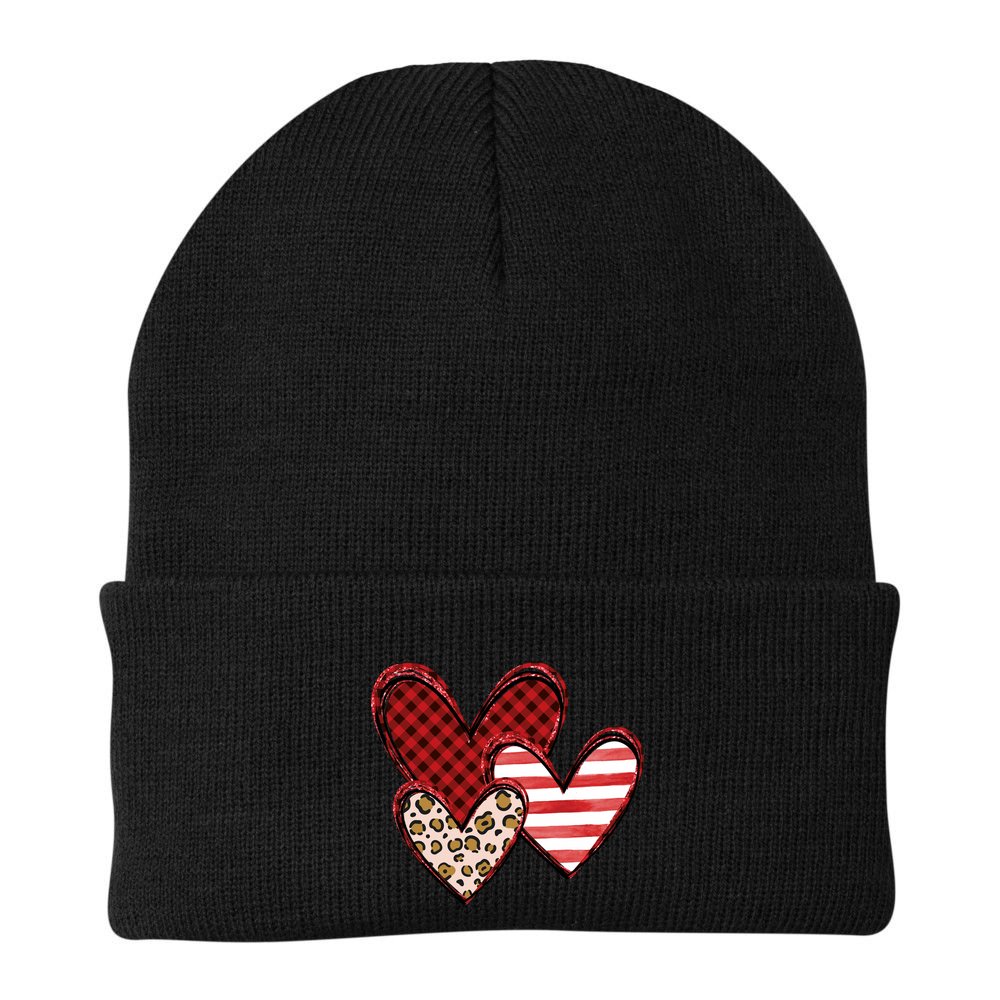 Cute Valentines Day Heart Pattern Beanie
