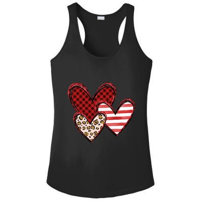 Cute Valentines Day Heart Pattern Ladies PosiCharge Competitor Racerback Tank