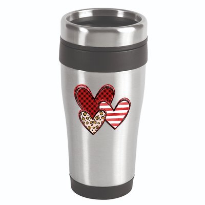 Cute Valentines Day Heart Pattern 16oz Travel Tumbler