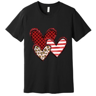 Cute Valentines Day Heart Pattern Premium T-Shirt