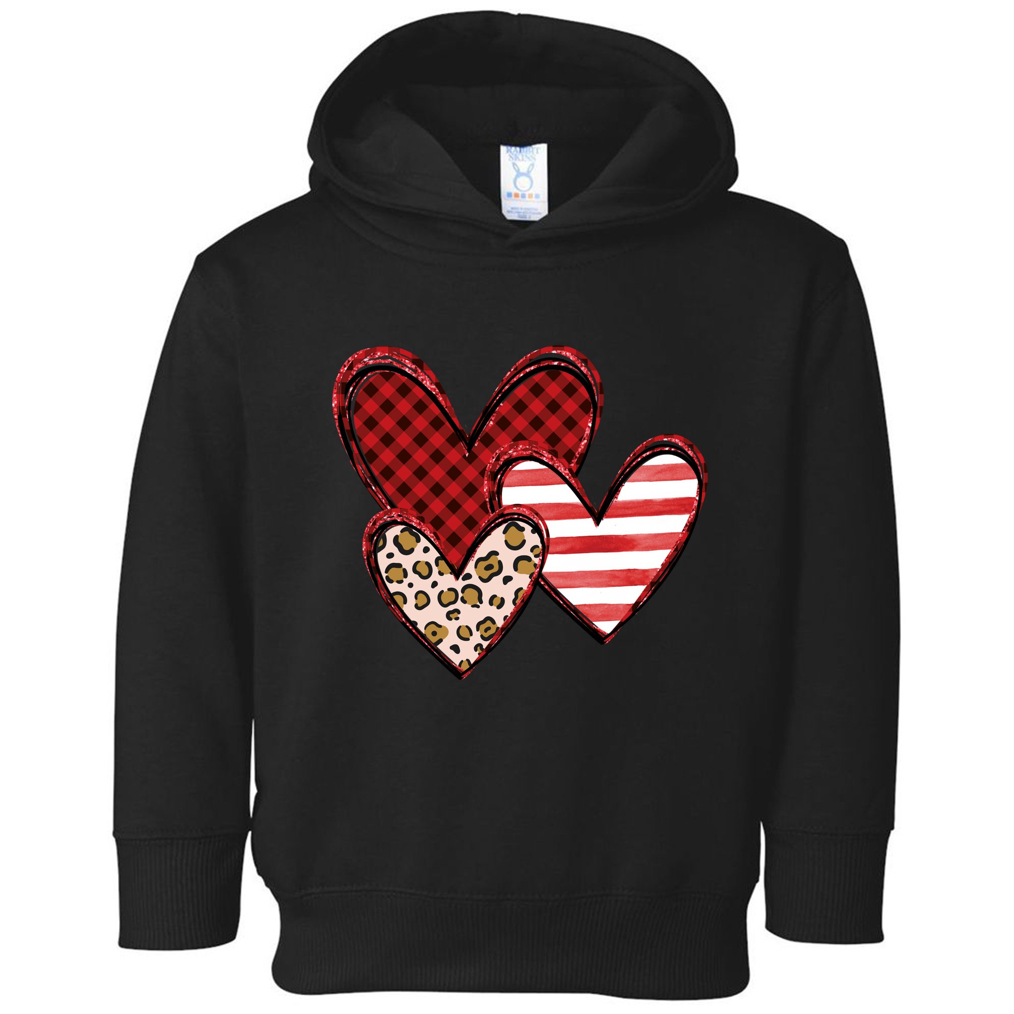 Cute Valentines Day Heart Pattern Toddler Hoodie