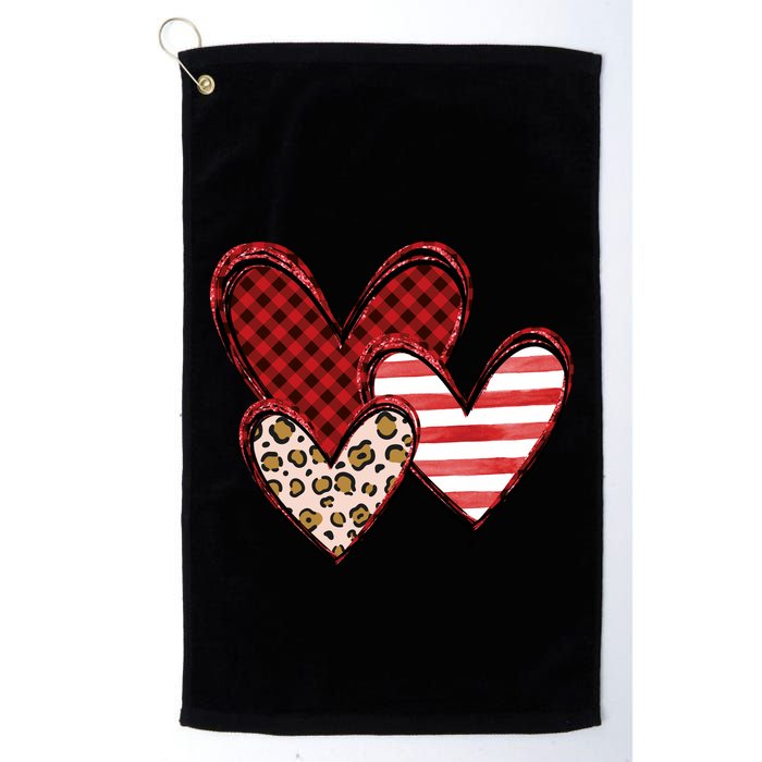 Cute Valentines Day Heart Pattern Golf Towel
