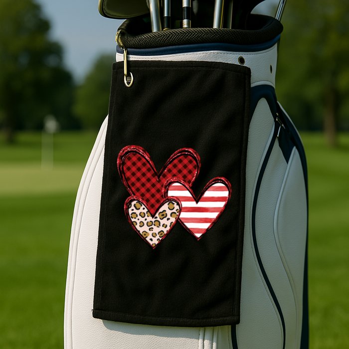 Cute Valentines Day Heart Pattern Golf Towel