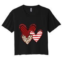 Cute Valentines Day Heart Pattern Crop Top