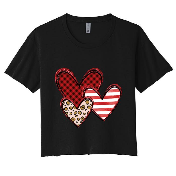 Cute Valentines Day Heart Pattern Crop Top