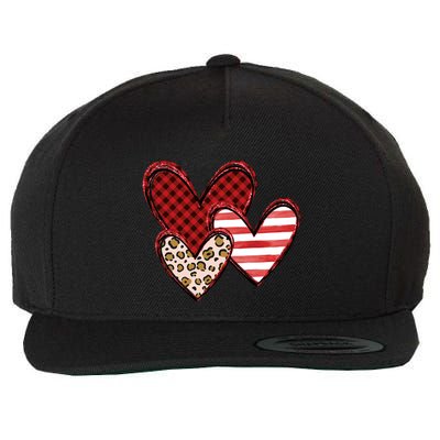 Cute Valentines Day Heart Pattern Wool Snapback Cap