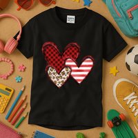 Cute Valentines Day Heart Pattern Kids T-Shirt