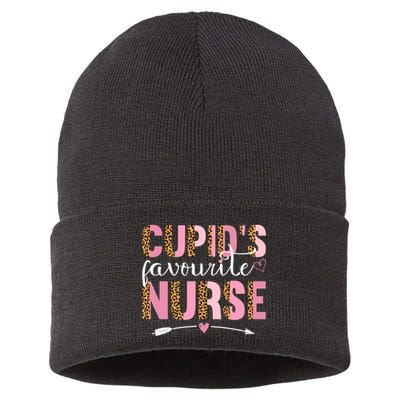 Cute Valentines Day Cupids Favorite Nurse Sustainable Knit Beanie