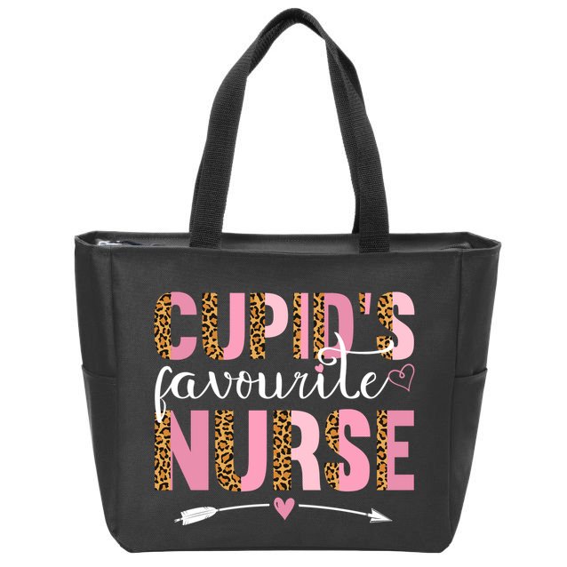 Cute Valentines Day Cupids Favorite Nurse Zip Tote Bag