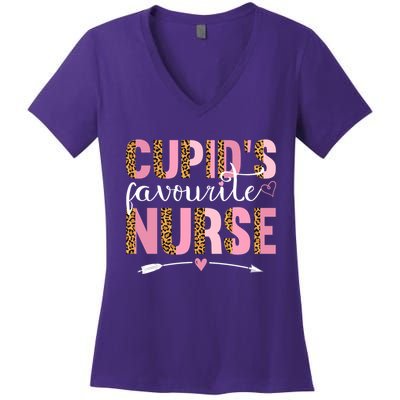Cute Valentines Day Cupids Favorite Nurse Women's V-Neck T-Shirt