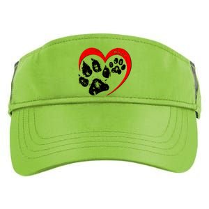 Cute Valentines Day Pet Lover Dog And Cat Paw Prints Adult Drive Performance Visor