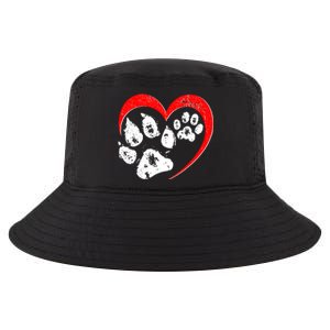 Cute Valentines Day Pet Lover Dog And Cat Paw Prints Cool Comfort Performance Bucket Hat