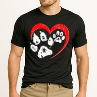 Cute Valentines Day Pet Lover Dog And Cat Paw Prints Performance Shirt