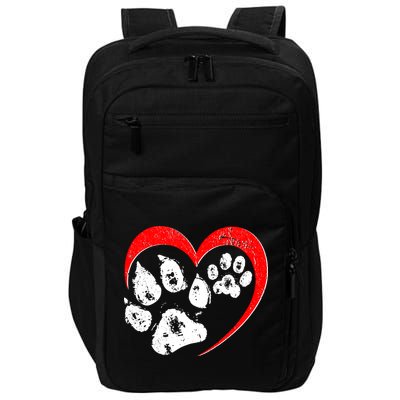 Cute Valentines Day Pet Lover Dog And Cat Paw Prints Impact Tech Backpack