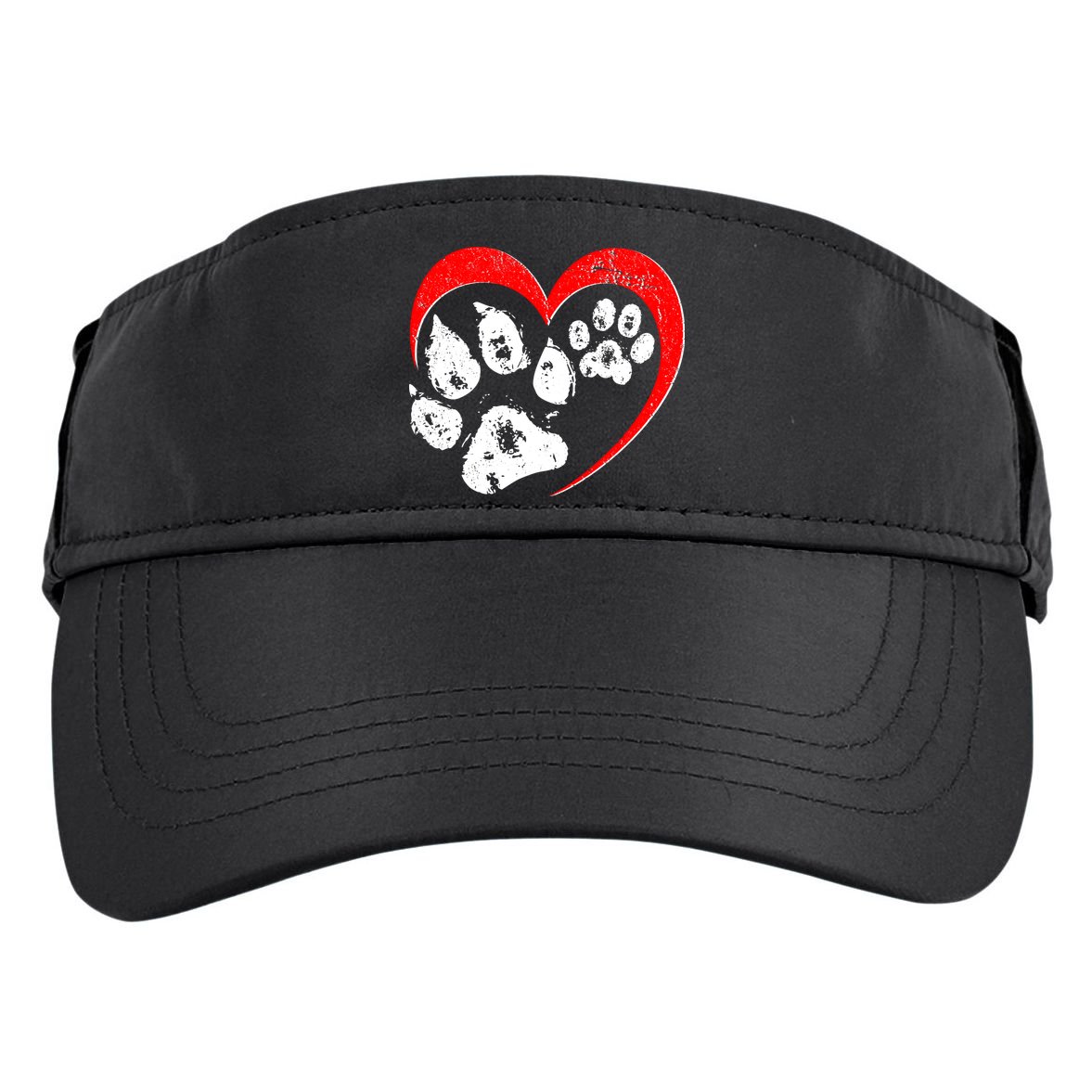 Cute Valentines Day Pet Lover Dog And Cat Paw Prints Adult Drive Performance Visor