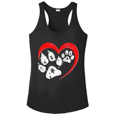 Cute Valentines Day Pet Lover Dog And Cat Paw Prints Ladies PosiCharge Competitor Racerback Tank