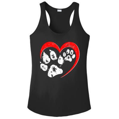 Cute Valentines Day Pet Lover Dog And Cat Paw Prints Ladies PosiCharge Competitor Racerback Tank