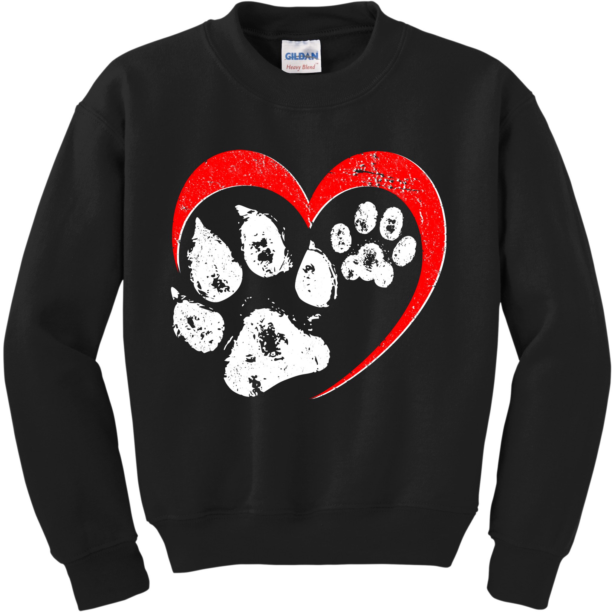 Cute Valentines Day Pet Lover Dog And Cat Paw Prints Kids Sweatshirt