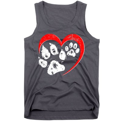 Cute Valentines Day Pet Lover Dog And Cat Paw Prints Tank Top