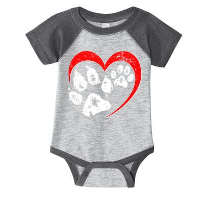 Cute Valentines Day Pet Lover Dog And Cat Paw Prints Infant Baby Jersey Bodysuit