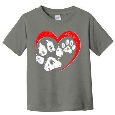 Cute Valentines Day Pet Lover Dog And Cat Paw Prints Toddler T-Shirt