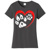 Cute Valentines Day Pet Lover Dog And Cat Paw Prints Women's T-Shirt