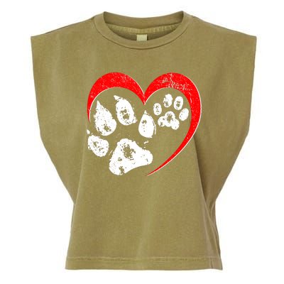 Cute Valentines Day Pet Lover Dog And Cat Paw Prints Garment-Dyed Women's Muscle Tee