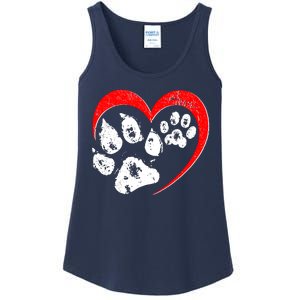 Cute Valentines Day Pet Lover Dog And Cat Paw Prints Ladies Essential Tank