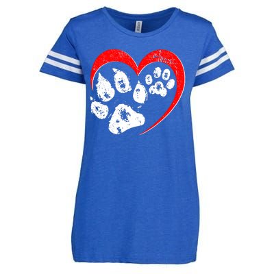 Cute Valentines Day Pet Lover Dog And Cat Paw Prints Enza Ladies Jersey Football T-Shirt