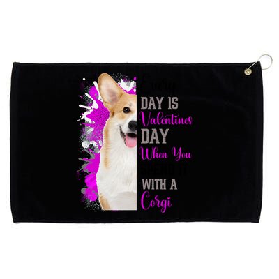 Corgi Valentines Day Mom Dogs Cute Corgi Mom Pink Love Gift Grommeted Golf Towel