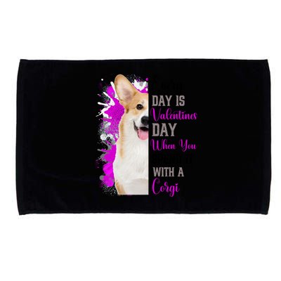 Corgi Valentines Day Mom Dogs Cute Corgi Mom Pink Love Gift Microfiber Hand Towel