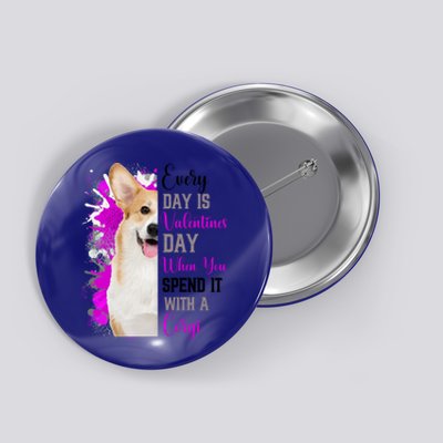 Corgi Valentines Day Mom Dogs Cute Corgi Mom Pink Love Gift Button