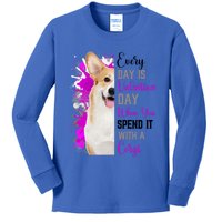 Corgi Valentines Day Mom Dogs Cute Corgi Mom Pink Love Gift Kids Long Sleeve Shirt