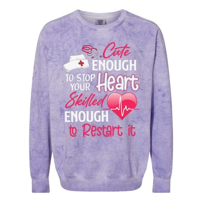 Cute Valentine Day CNA CRNA LPN LVN LAD CPN Nurses Nursing Colorblast Crewneck Sweatshirt