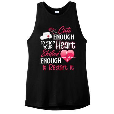 Cute Valentine Day CNA CRNA LPN LVN LAD CPN Nurses Nursing Ladies PosiCharge Tri-Blend Wicking Tank