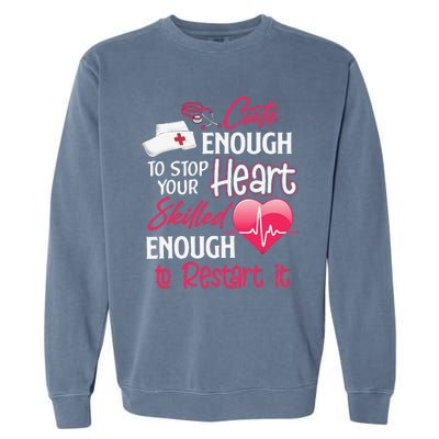 Cute Valentine Day CNA CRNA LPN LVN LAD CPN Nurses Nursing Garment-Dyed Sweatshirt