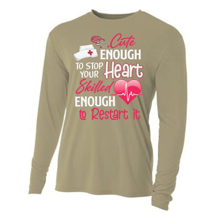 Cute Valentine Day CNA CRNA LPN LVN LAD CPN Nurses Nursing Cooling Performance Long Sleeve Crew