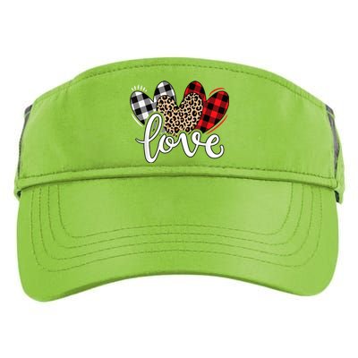 Cute Valentines Day Leopard Plaid Love Heart Adult Drive Performance Visor