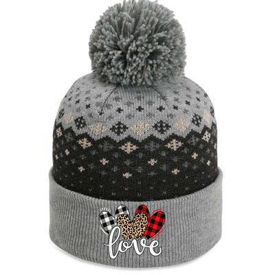 Cute Valentines Day Leopard Plaid Love Heart The Baniff Cuffed Pom Beanie