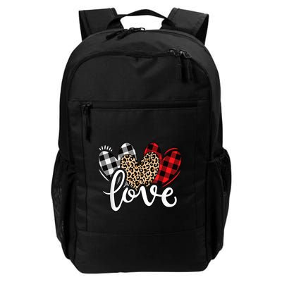 Cute Valentines Day Leopard Plaid Love Heart Backpack