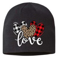 Cute Valentines Day Leopard Plaid Love Heart Sustainable Beanie