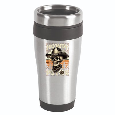 Clean Vintage Design With 'Howdy Putos' In Bold Ser 16oz Travel Tumbler