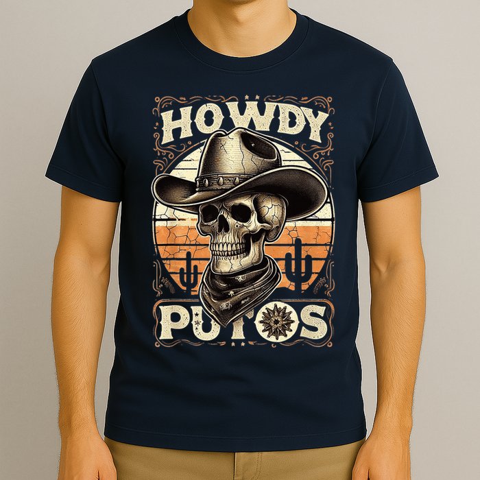 Clean Vintage Design With 'Howdy Putos' In Bold Ser T-Shirt