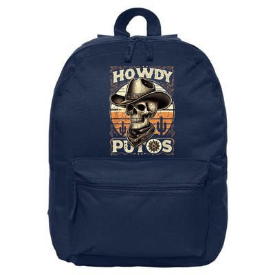 Clean Vintage Design With 'Howdy Putos' In Bold Ser 16 in Basic Backpack