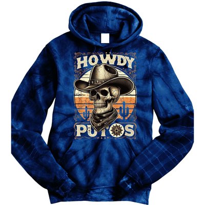 Clean Vintage Design With 'Howdy Putos' In Bold Ser Tie Dye Hoodie