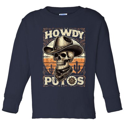 Clean Vintage Design With 'Howdy Putos' In Bold Ser Toddler Long Sleeve Shirt