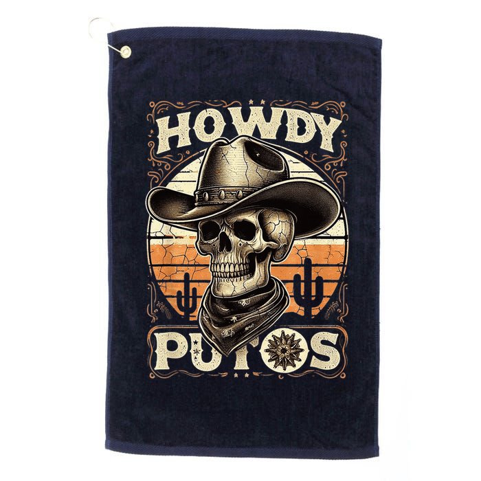 Clean Vintage Design With 'Howdy Putos' In Bold Ser Golf Towel