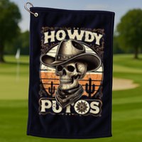 Clean Vintage Design With 'Howdy Putos' In Bold Ser Golf Towel