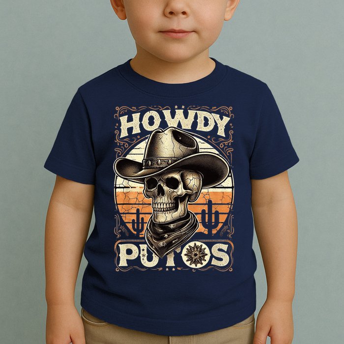 Clean Vintage Design With 'Howdy Putos' In Bold Ser Toddler T-Shirt
