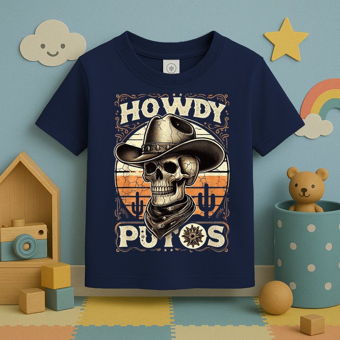 Clean Vintage Design With 'Howdy Putos' In Bold Ser Toddler T-Shirt
